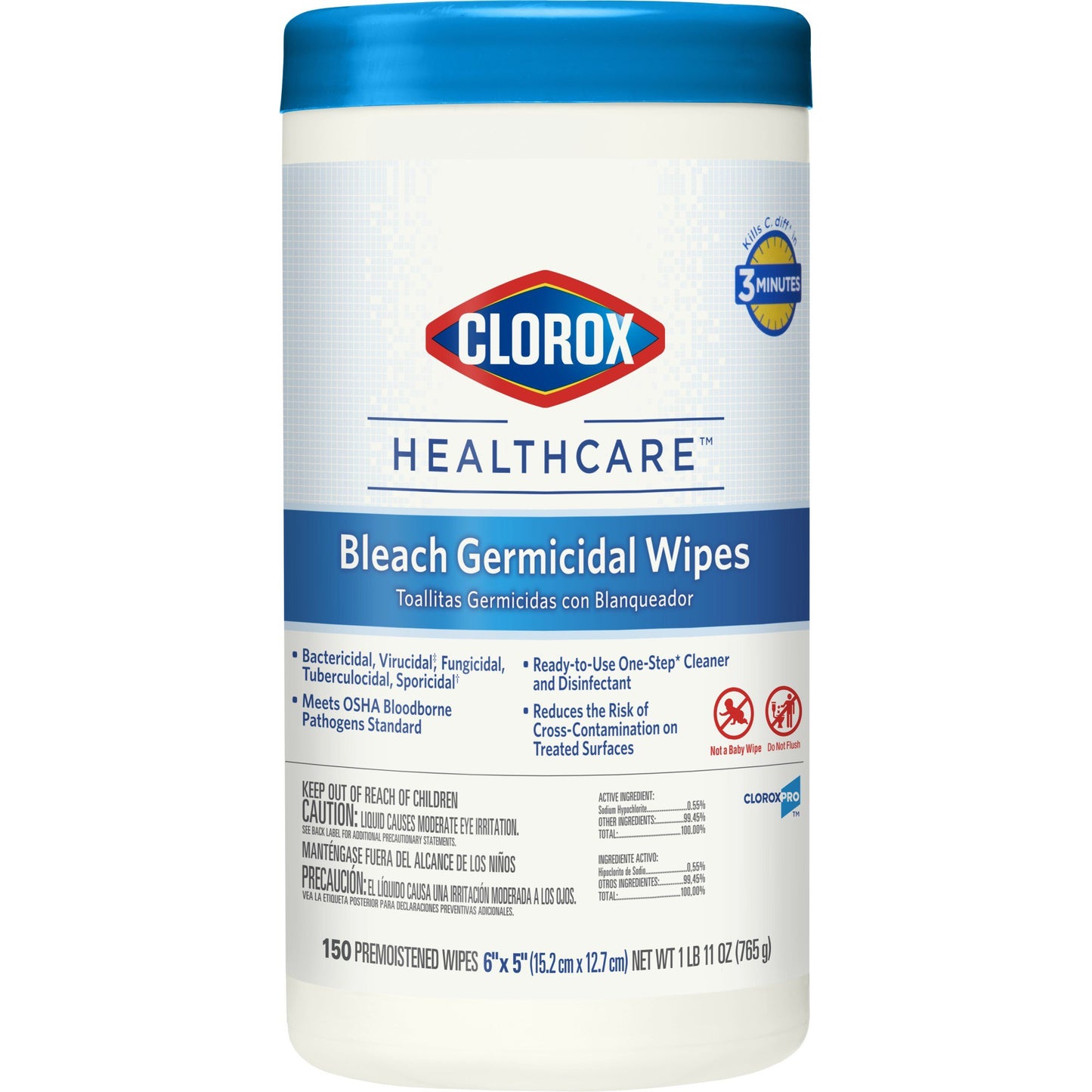 WIPE, CLOROX GERMICIDAL 5X6 (150/PK 6PK/CS) SALFLD