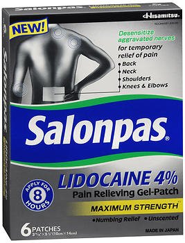 SALONPAS, PATCH LIDO GEL (6/BX)