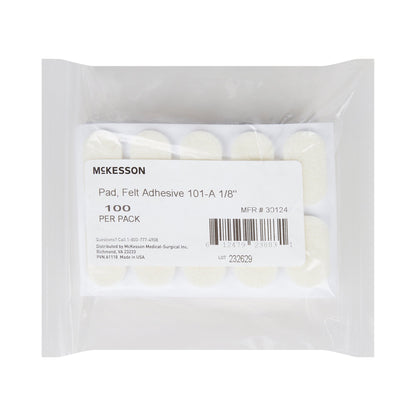 PEDI-PAD, FELT ADH WHT #101-A-8" (100/PK)