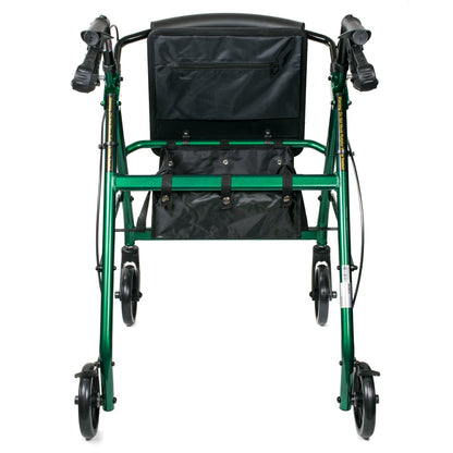 WALKER, ROLLATOR LTWT FOLDING ALUM W/6" WHLS GRN 300LB