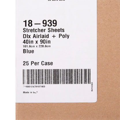 SHEET, STRETCHER AIRLAID/POLY BLU 40X90 (25/CS)