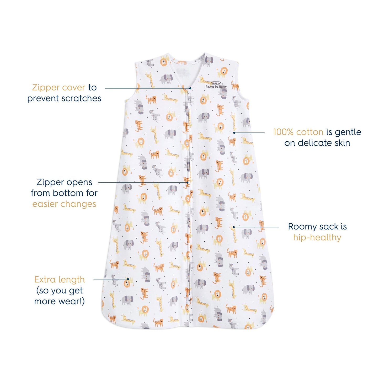 BLANKET, WEARABLE SLEEPSACK MULTI JUNGLE MED (4/CS)