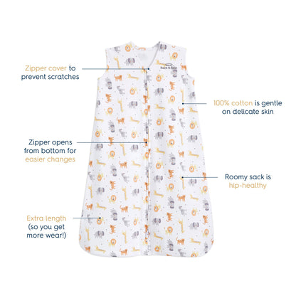 BLANKET, WEARABLE SLEEPSACK MULTI JUNGLE MED (4/CS)