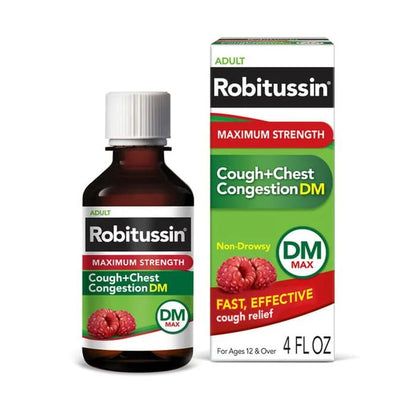 ROBITUSSIN DM, SYRP ADLT COUGH-CHEST RASPBERRY 4OZ