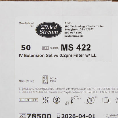 IV EXTENSION SET, STND BORE FILTER .2M M/F LL 10" (50/CS)
