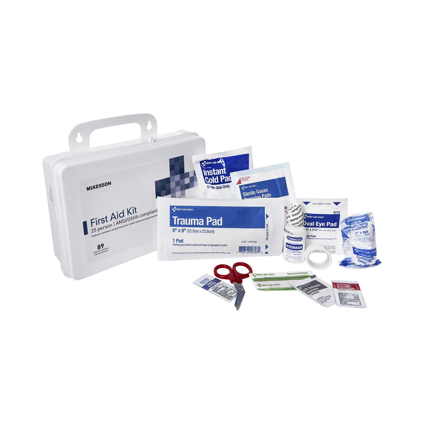 FIRST AID KIT, 25 PERSON PLASTIC CASE