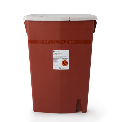 CONTAINER, SHARPS RED 18GL RECTANG LID (5/CS)