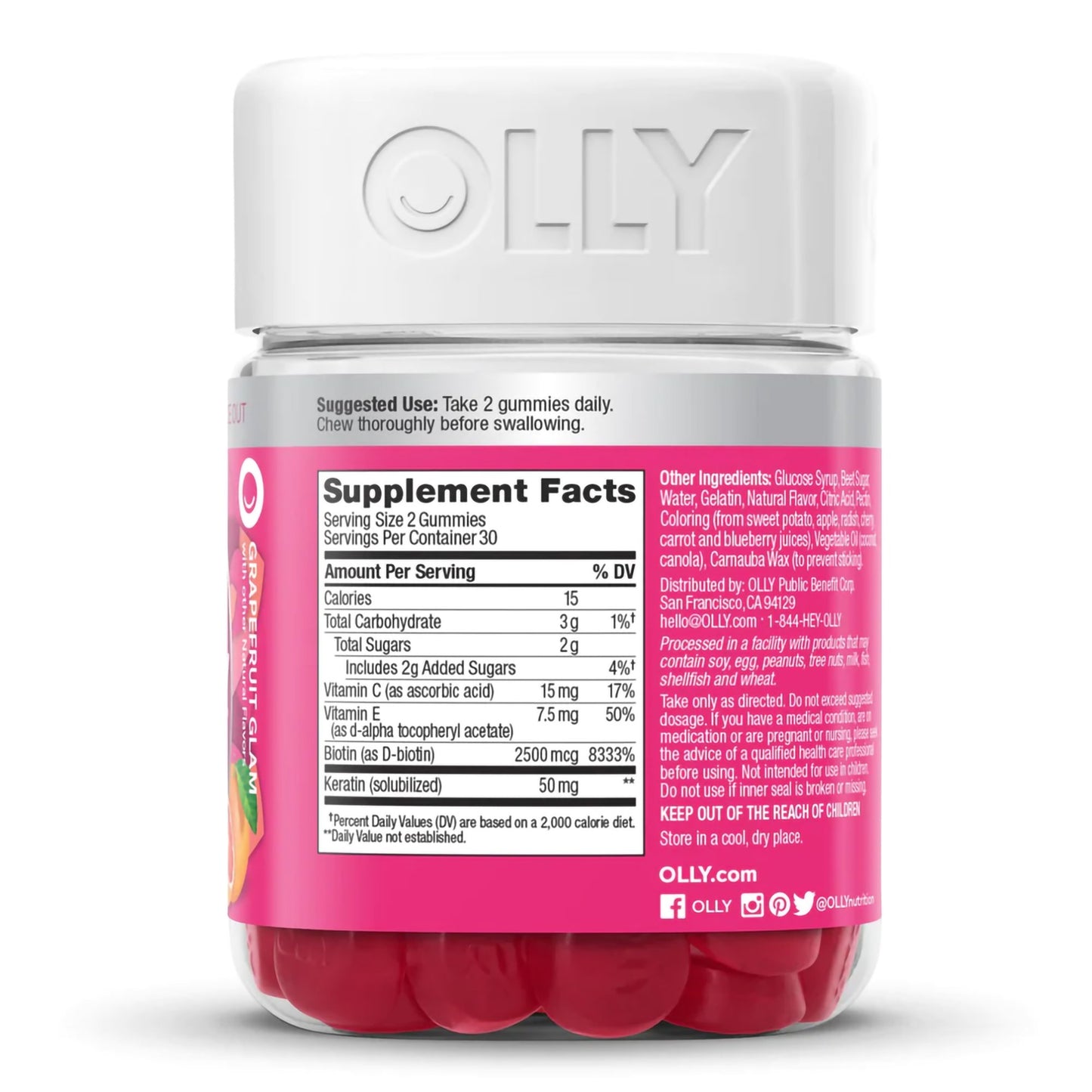 OLLY, GUMMY UNDENIABLE GRAPEFRUIT (60/BT)