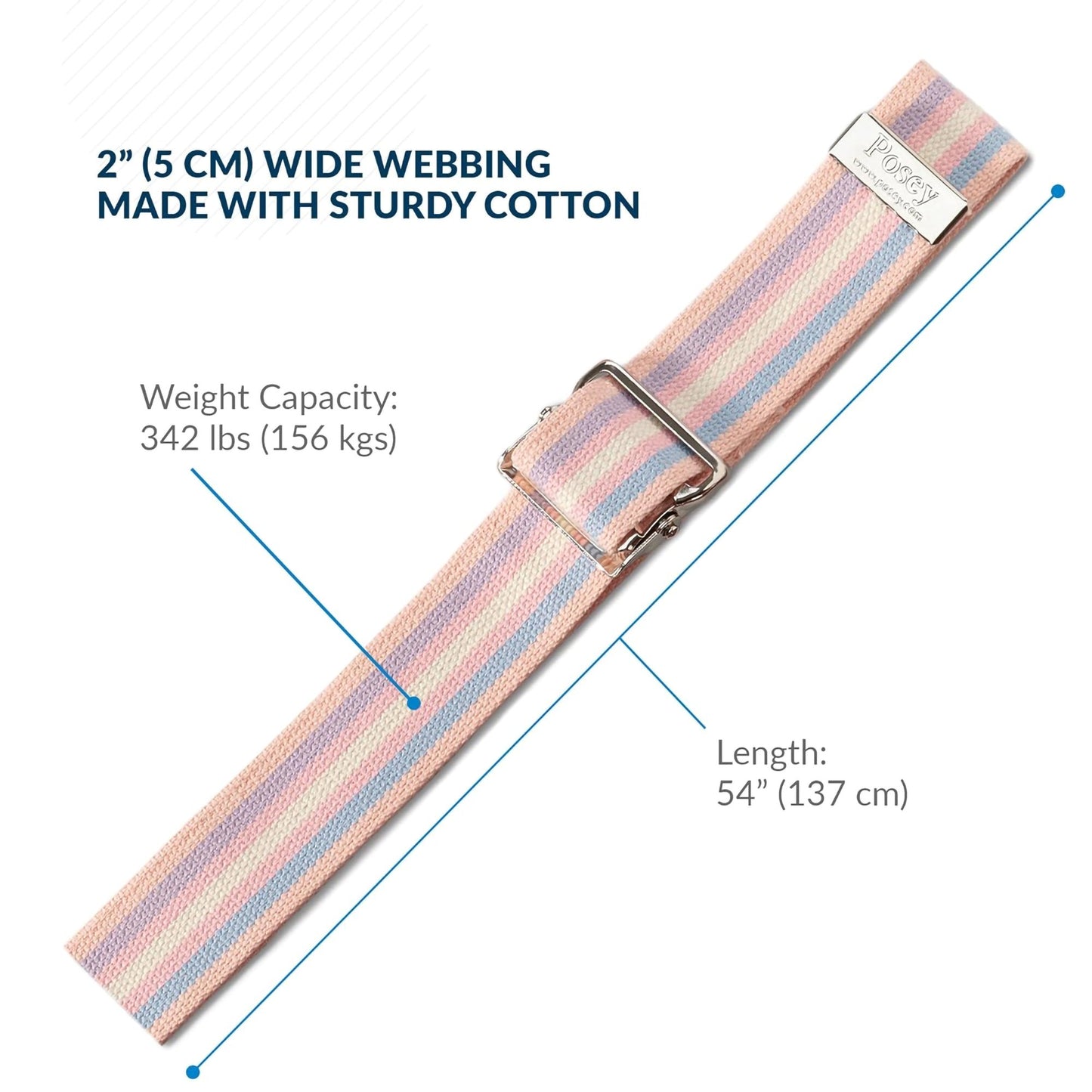 BELT, GAIT W/NICKEL BUCKLE PASTEL 54" POSEY