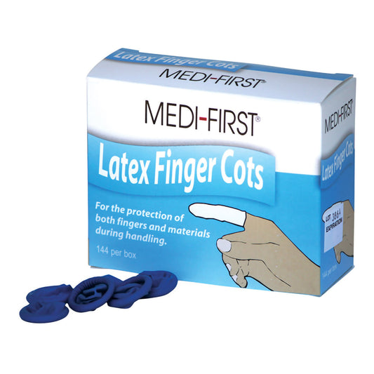 FINGER COT, BLU MED (144/BX)