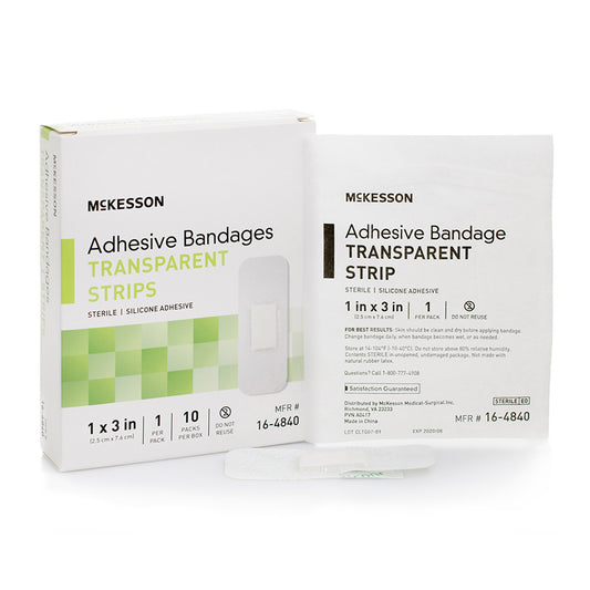 BANDAGE, ADHSV SHR SILICONE STRIP 1" X 3" (10/BX 32BX/CS)