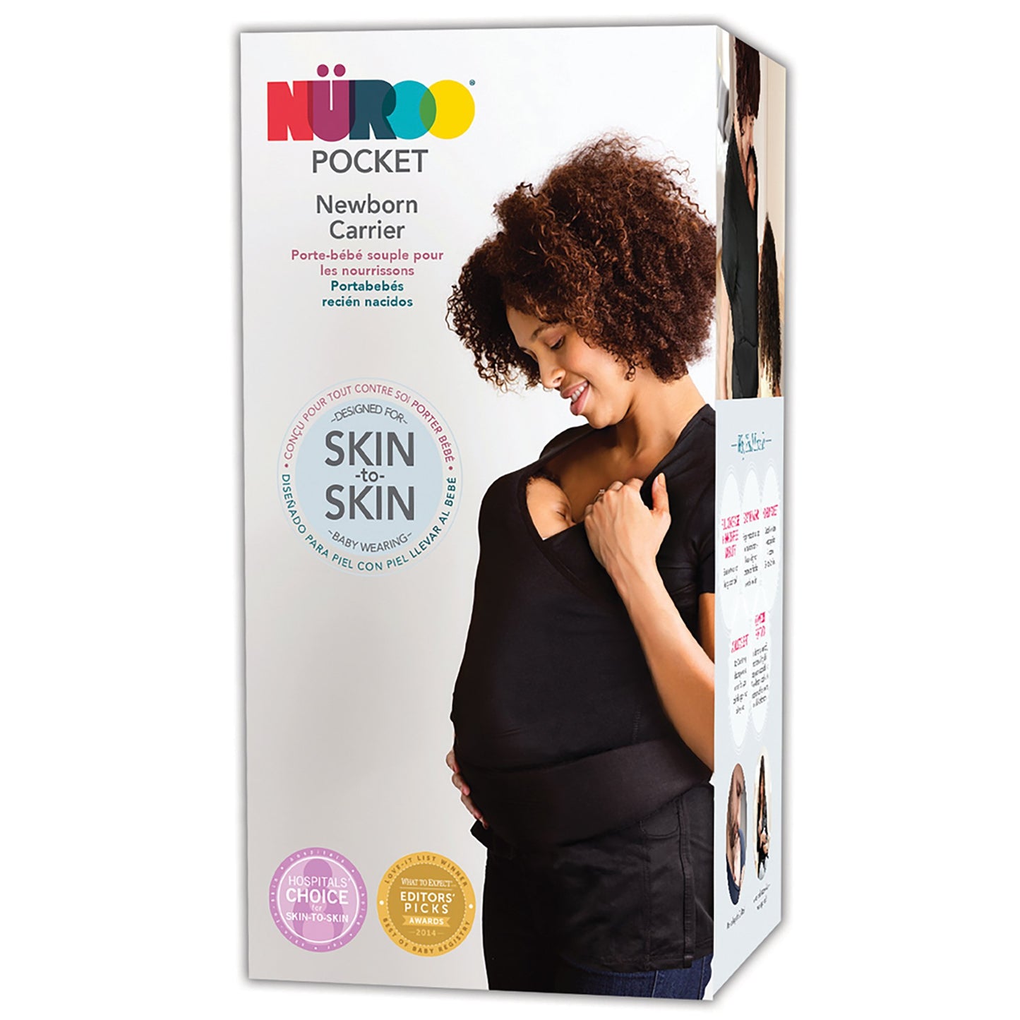 CARRIER, BABY NUROO PCKT HND-FREE SKIN2SKIN BLK XSM/SM (3/CS