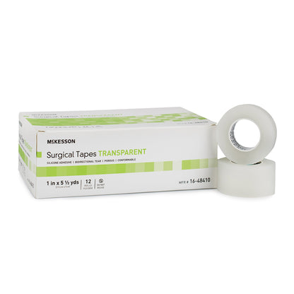 TAPE, SIL ADHSV TRANSP PLAS LF1"X5.5YDS (12RL/BX 10BX/CS)
