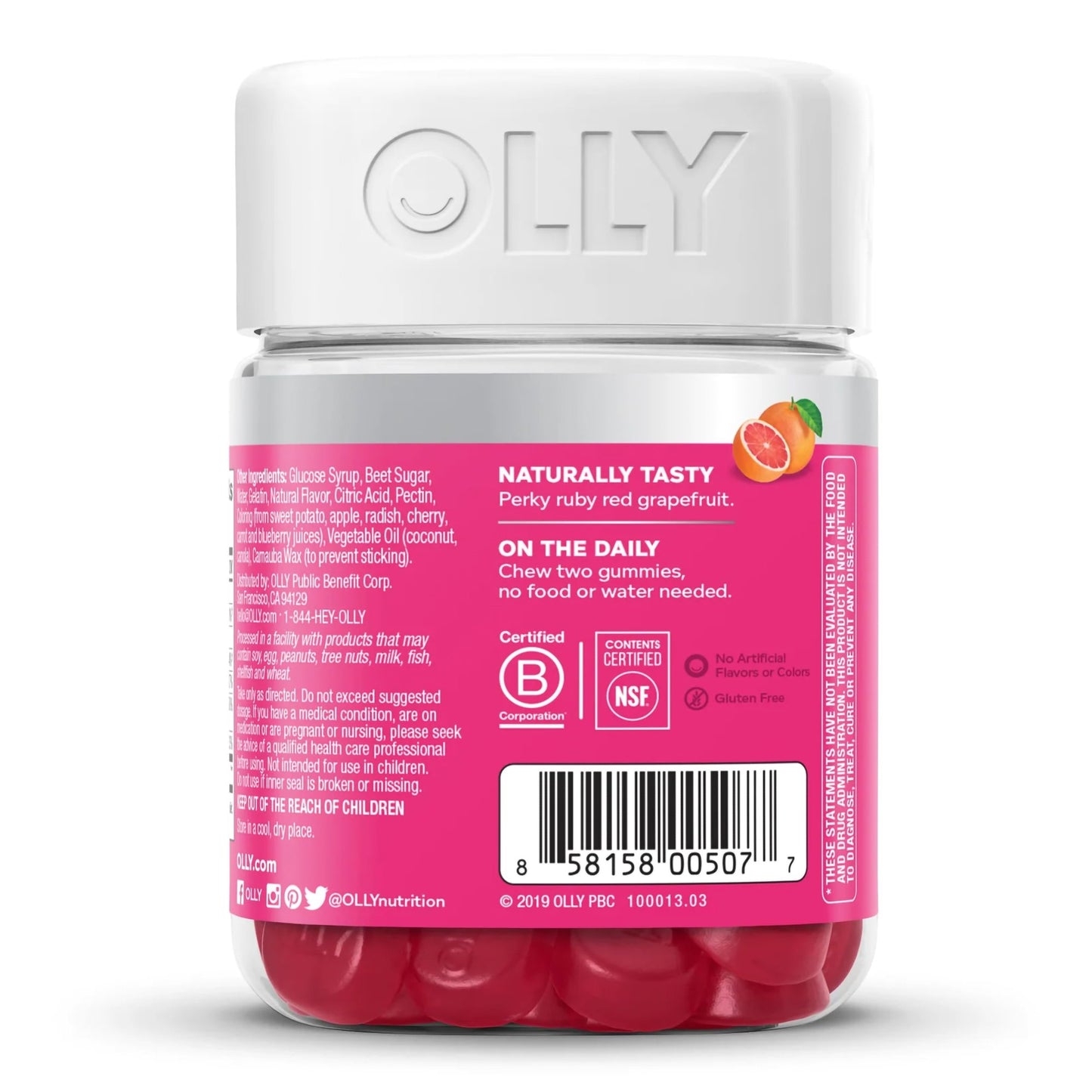 OLLY, GUMMY UNDENIABLE GRAPEFRUIT (60/BT)