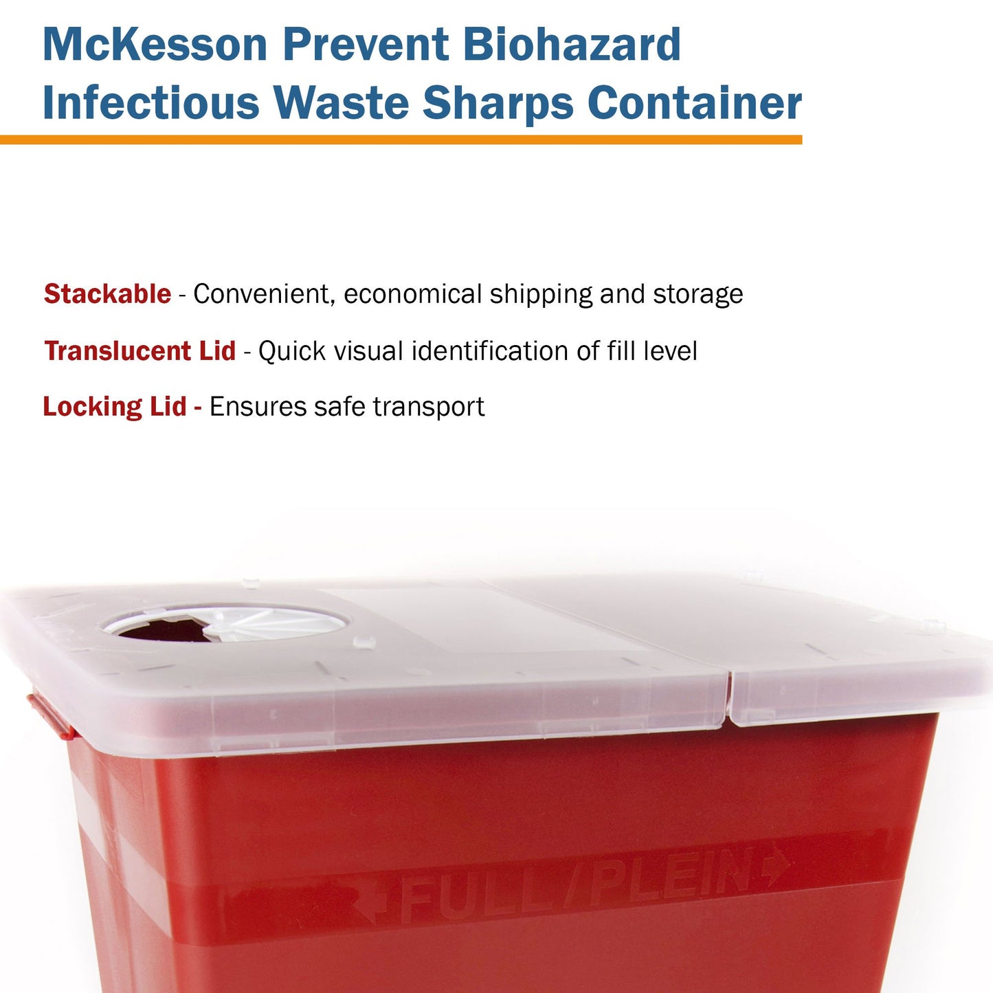 CONTAINER, SHARPS RED 8GL STACKABLE (10/CS)