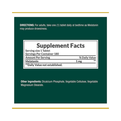 MELATONIN, TAB 1MG (180/BT)