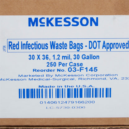 BAG, BIOHAZ DOT RED 30X36 30GL1..2MIL (250/CS) MGM03