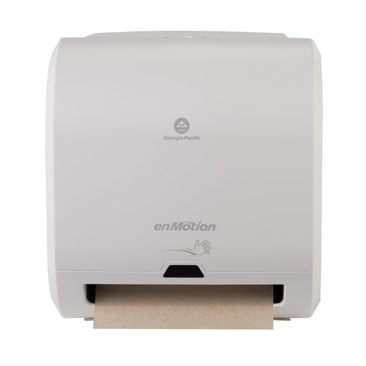 DISPENSER, TOWEL ENMOTION 8" WHT 1-ROLL AUTOMATED