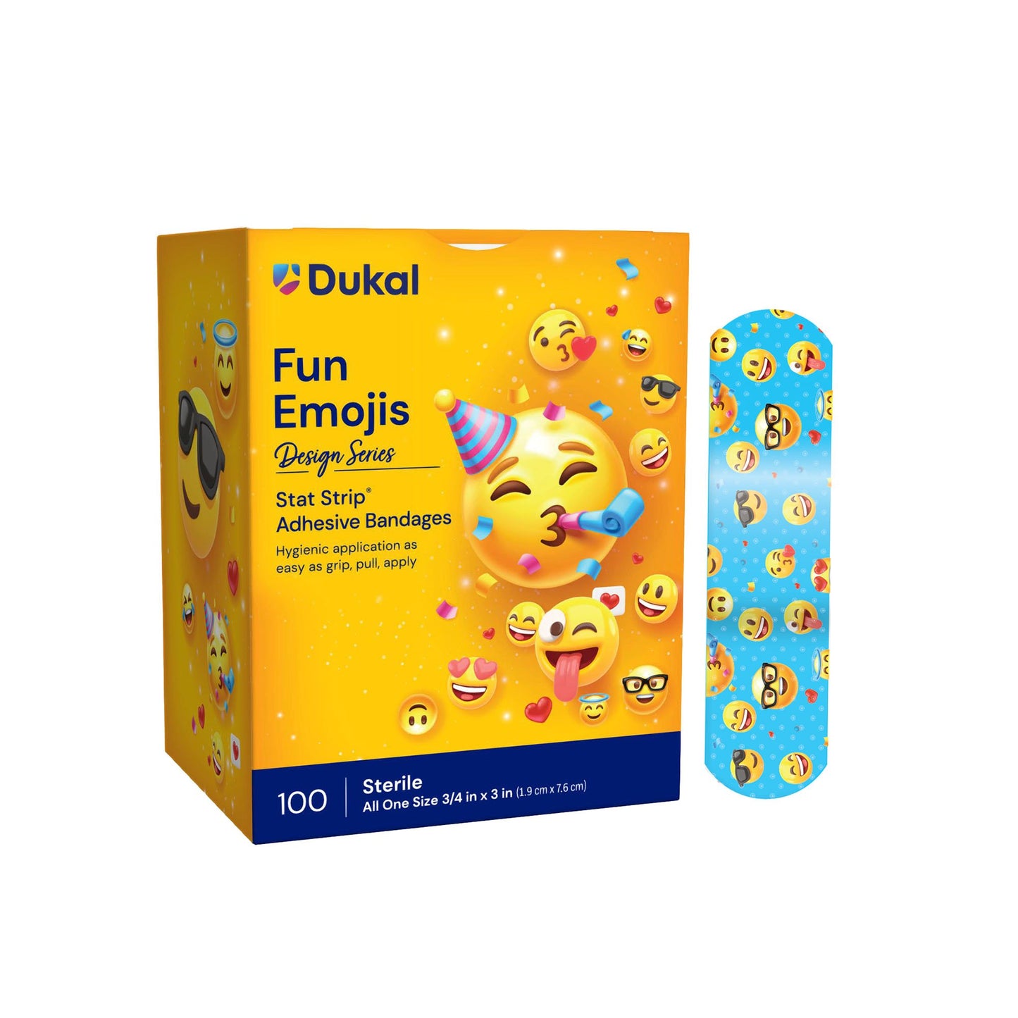 BANDAGE, ADH EMOJIS 3/4"X3" (100/BX 12BX/CS)