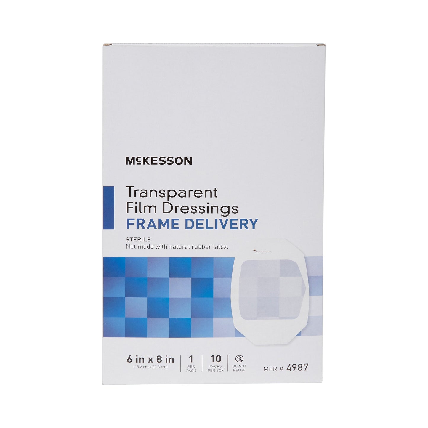 DRESSING, FILM TRANS W/FRM DELSTR 6"X8" (10/BX)