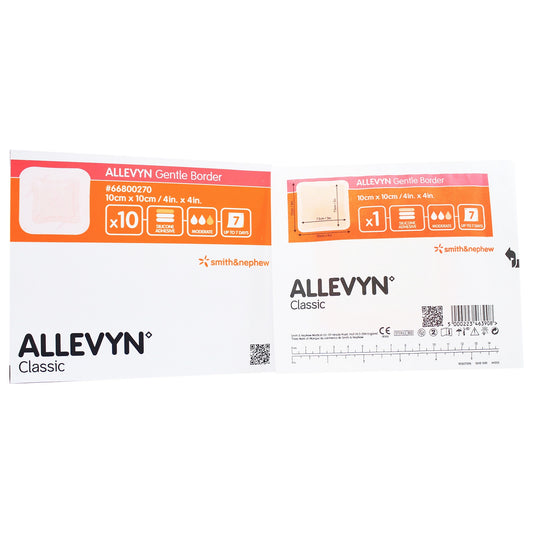 DRESSING, WND ALLEVYN GENTLE BORDER 4X4" (10/BX 10