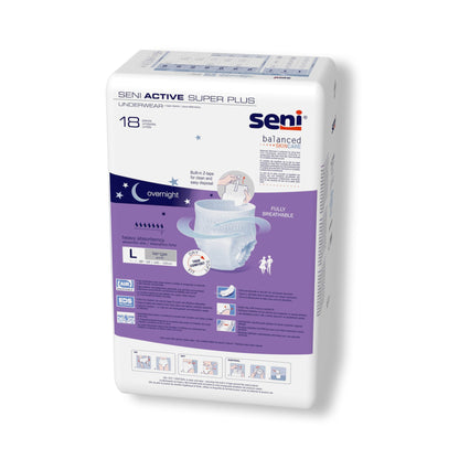 UNDERWEAR, INCONT ACTIVE SUPER+ LG 39"-53" (18/PK 4PK/CS)