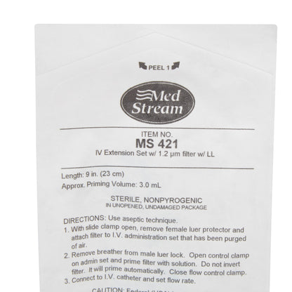 IV EXTENSION SET, STND BORE FILTER 1.2M M/F LL 9" (50/CS)