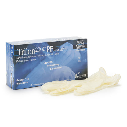 GLOVE, EXAM VNYLSTRCH MED N/S TRILON-2000 (100/BX 10BX/CS)