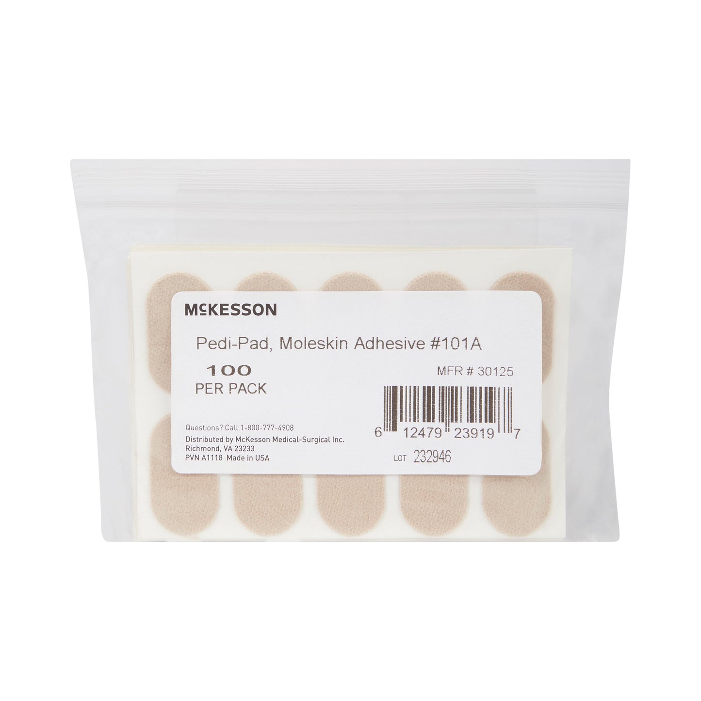 PEDI-PAD, MOLESKIN ADH #101-A 0/PK 10PK/CS)