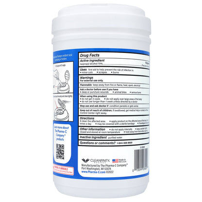 WIPE, WET PHARMA-C ISOPROPYL ALCOHOL 70% (175/CT 6CT/CS)