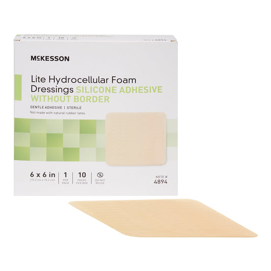 FOAM, ADH SIL LT W/O BORDER 6"X6" (10/BX 20BX/CS)