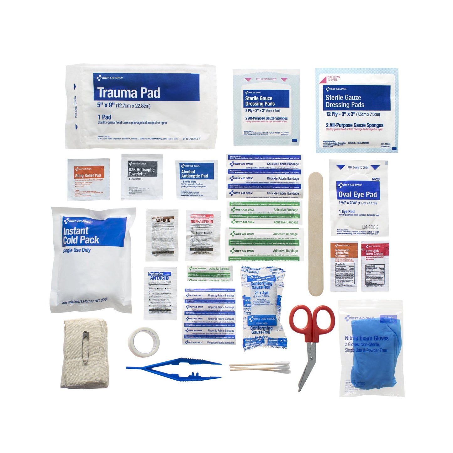 FIRST AID KIT, 50 PERSON PLASTIC (12KT/CS)
