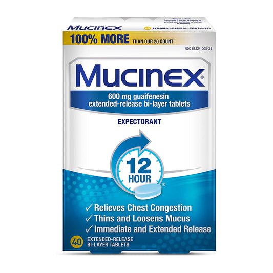 MUCINEX, TAB ER 600MG (40/BX)