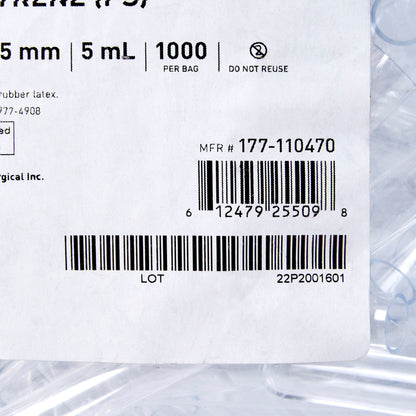 TUBE, POLYSTYRENE 13X75MM (1000/BG 4BG/CS)