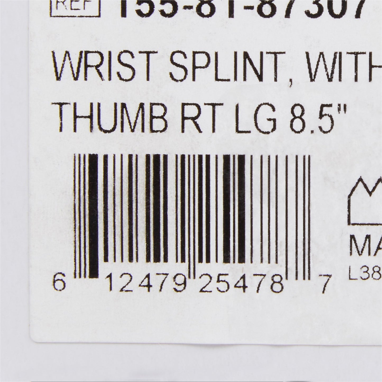 WRIST SPLINT, W/ABDUCTED THUMBRT LG 8.5"