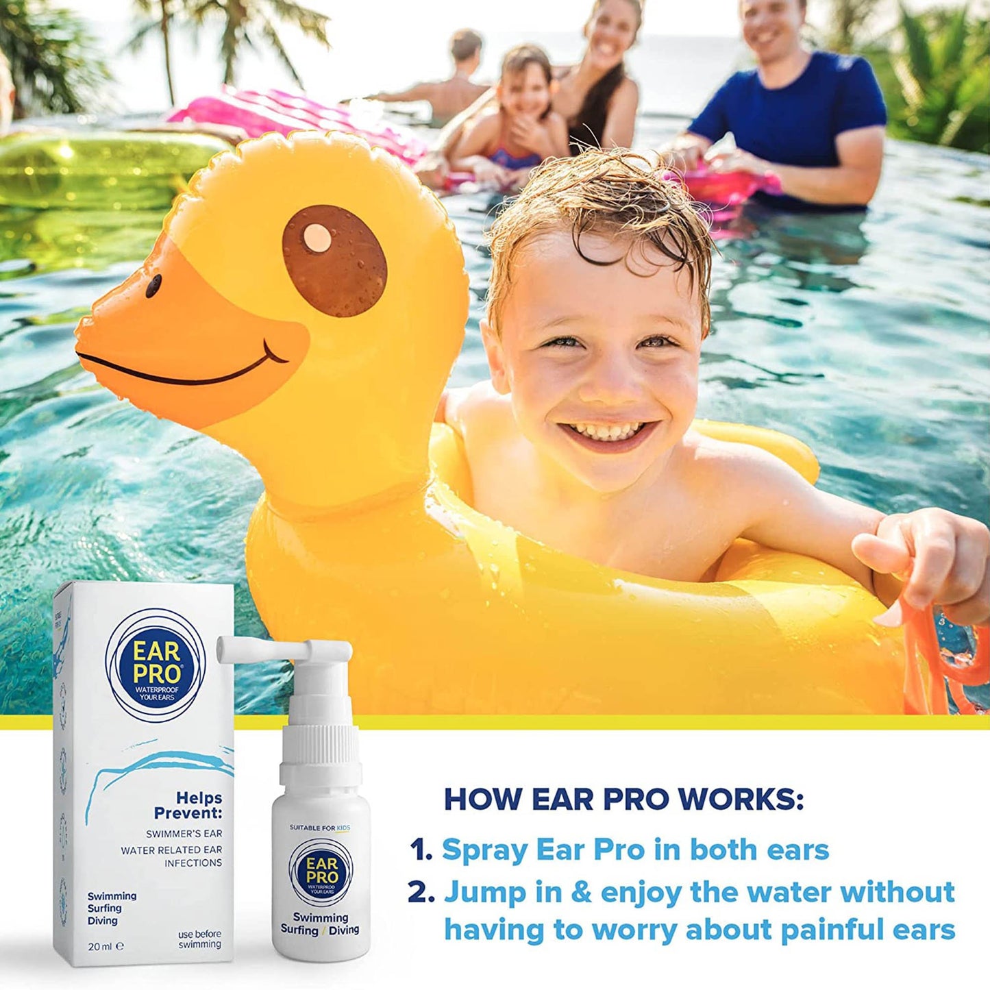 SPRAY, WATERPROOF EAR PRO F/EARS 20ML (180/CS)