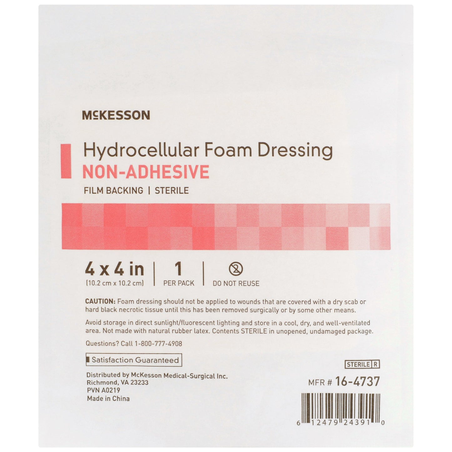 DRESSING, HYDROCELLULAR FM N/ADH W/FILM BCK 4"X4" (10BX/CS)