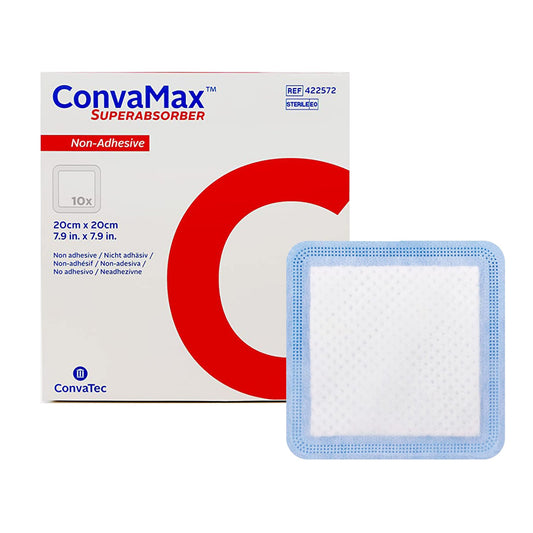 DRESSING, WOUND CONVAMAX SUPERABSRB N/ADH 8"X8" (10/BX)