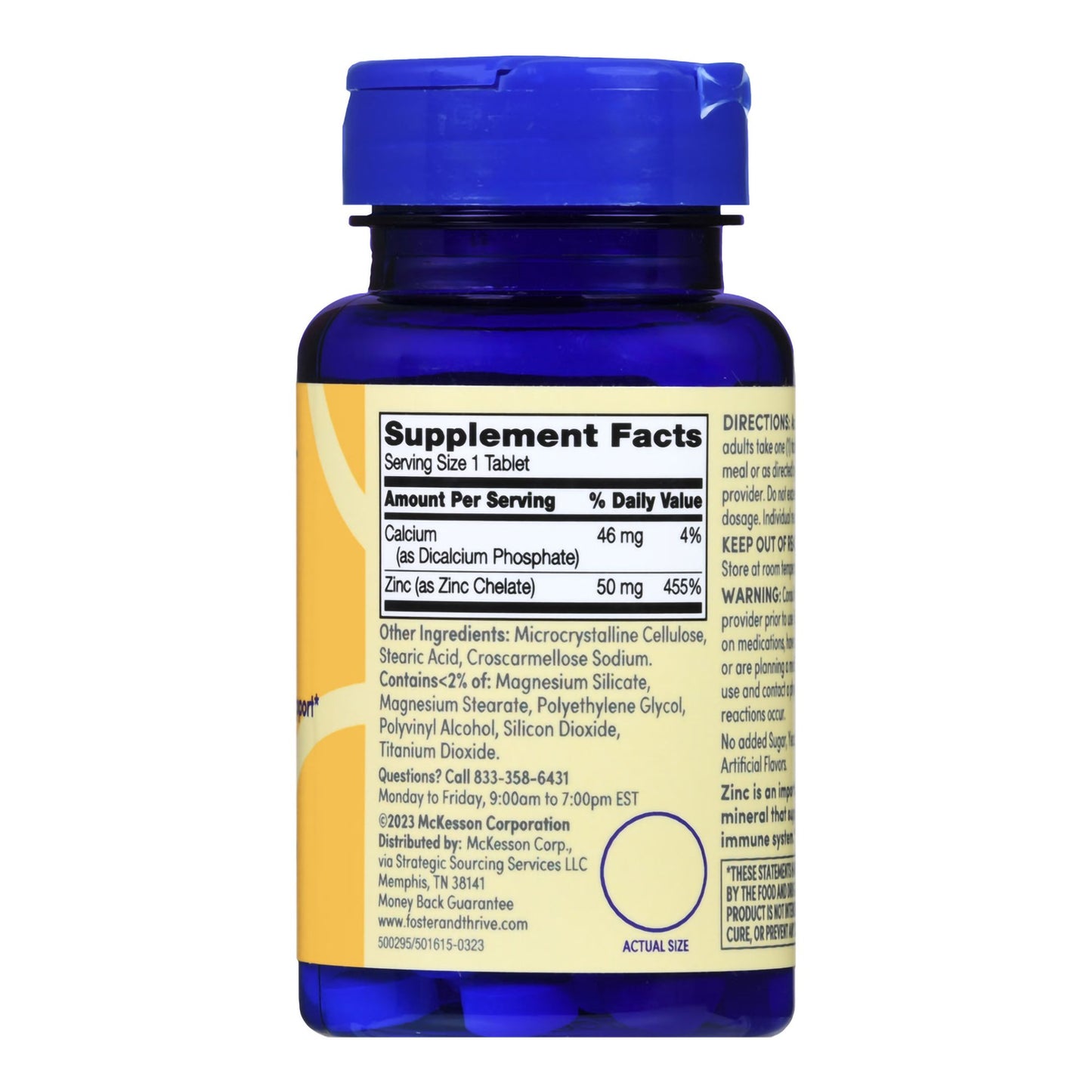 ZINC, TAB FT SM 50MG (100/BT)