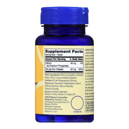 ZINC, TAB FT SM 50MG (100/BT)