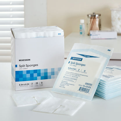 SPONGE, DRN 4"X4" 6PLY STR (2/PK 25PK/BX)