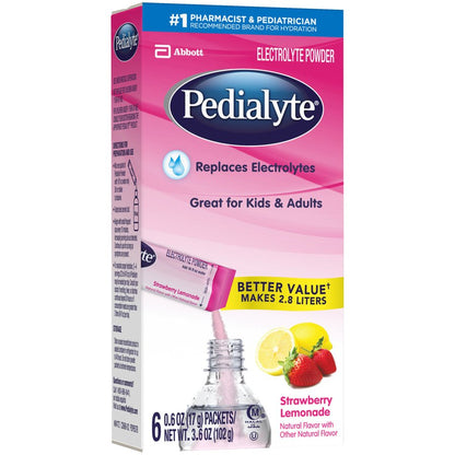 PEDIALYTE, PDR STRAWBERRY LEMONADE 17GM (6/PK 6PK/CS)