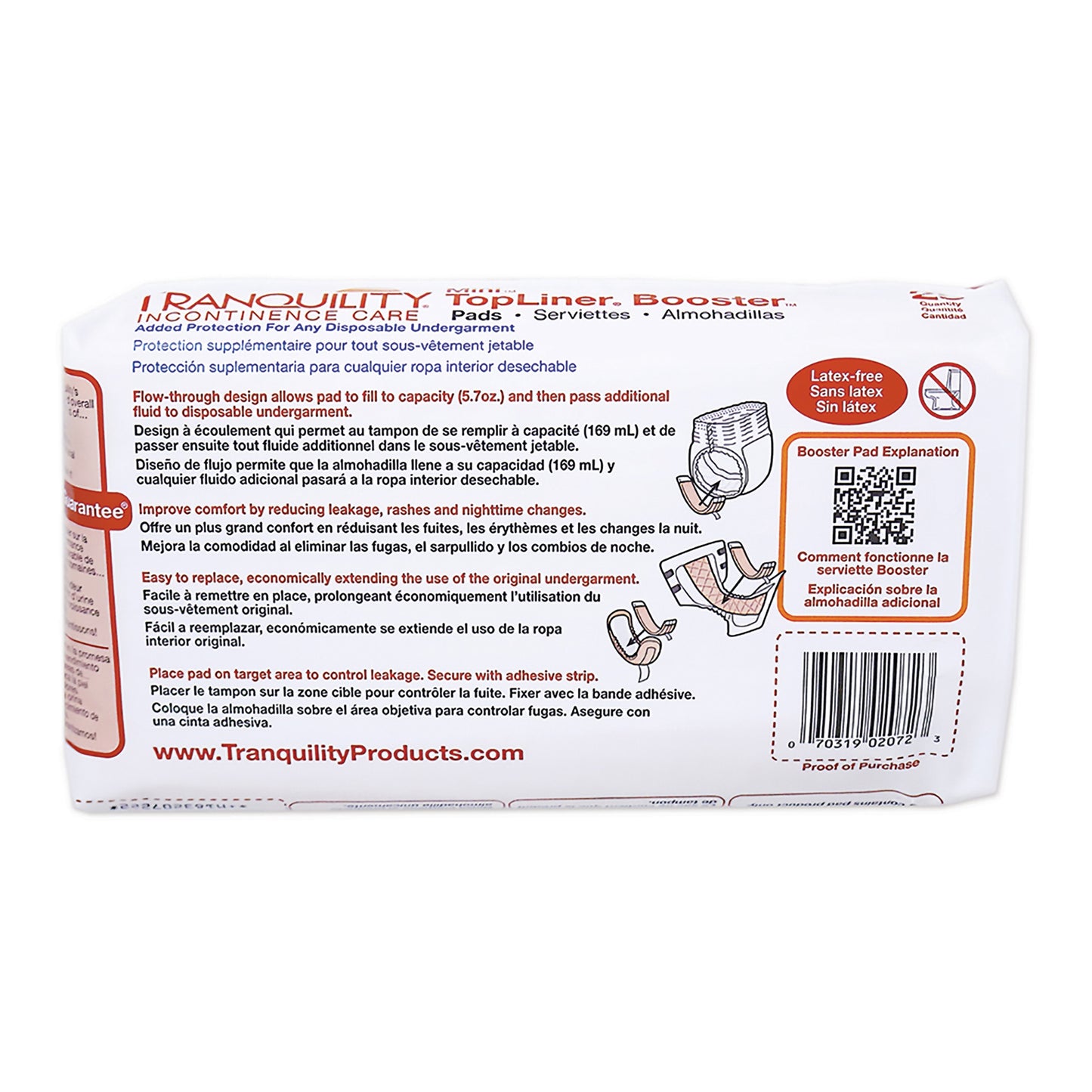 PAD, INCONT BOOSTER 10 1/2"X2 3/4" 5.7OZ CAP(25/PK 8P/
