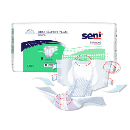 BRIEF, INCONT SENI SUPER PLUS MED 30"-43" (25/PK 3PK/CS)