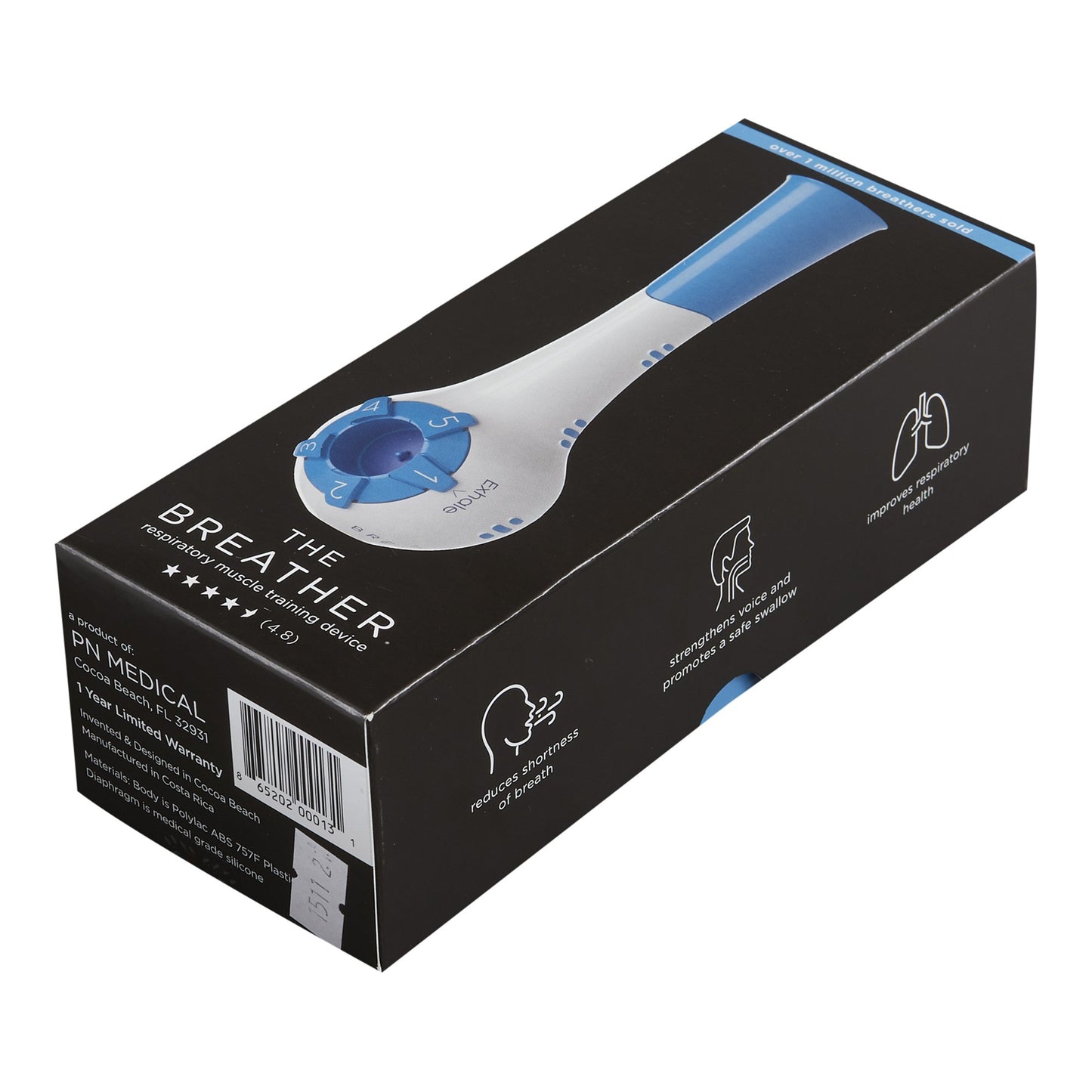 EXERCISER, RESPIRATORY TRAINER BREATHER BLU (120/CS)