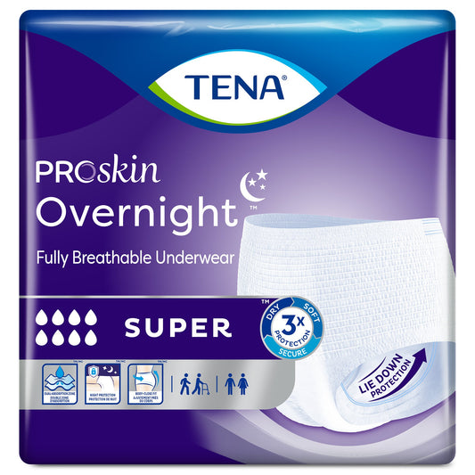 UNDERWEAR, TENA PROT OVRNIGHT W-SHAPE HI-ABSRB XLG (12/BG 4B