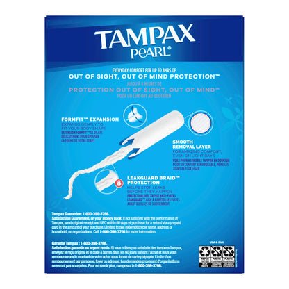 TAMPON, TAMPAX PEARL APPL SUPER UNSCNTD (18/BX)