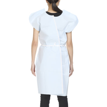 GOWN, EXAM T/P/T F/B OPN BLU 30X42 (50CS)