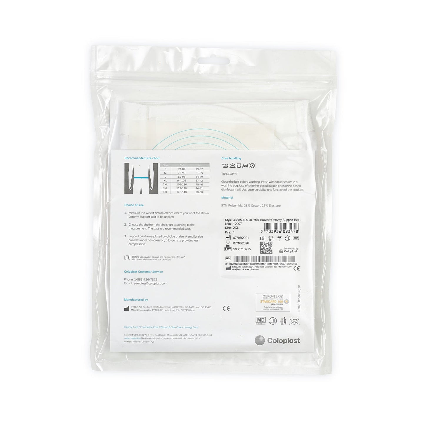 BELT, OSTOMY BRAVA SUPPORT 2XLG (1/BX)