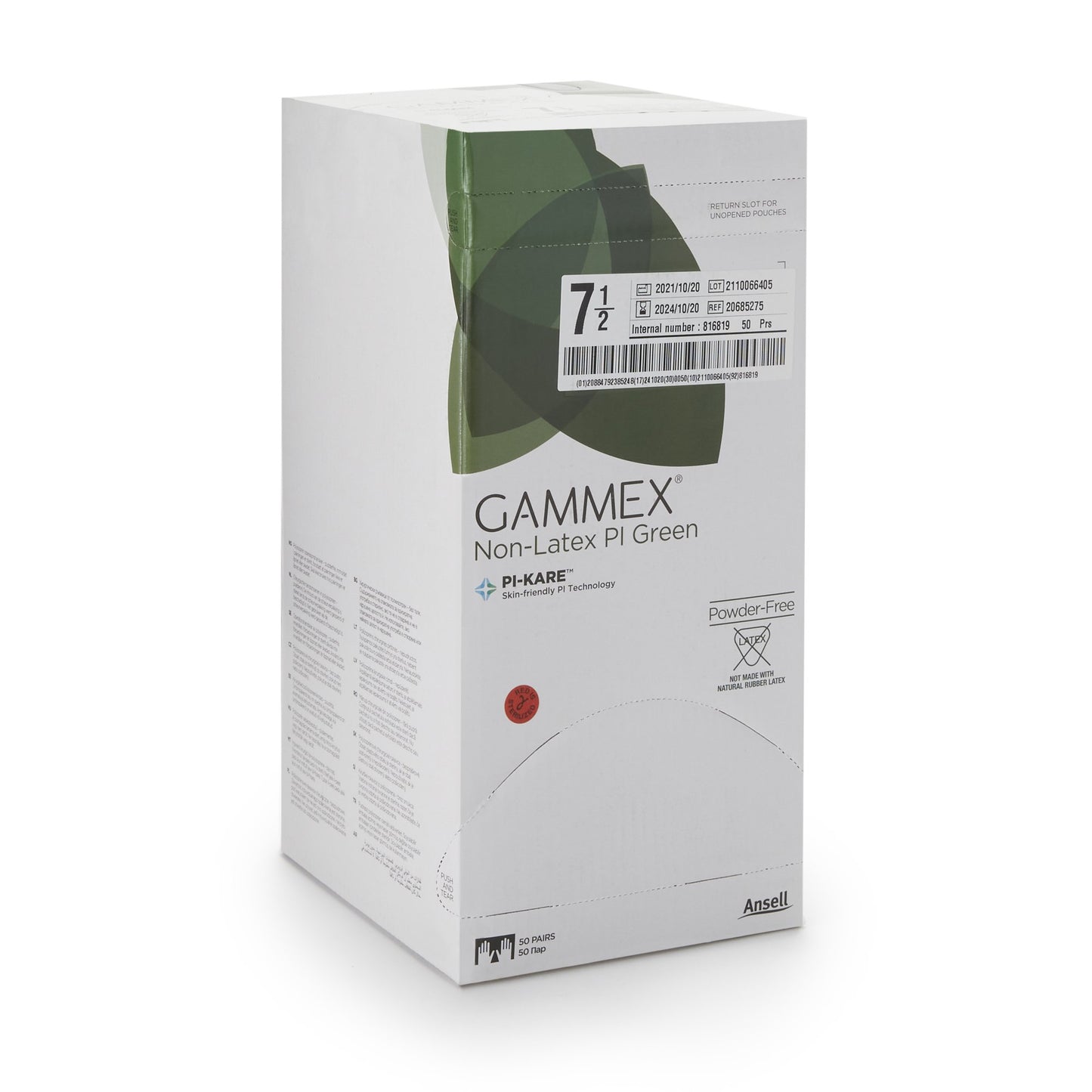 GLOVE, SURG PLYISO 7.5 STR2 SMTH CHEMO (50PR/BX 4BX/CS)